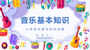 Plantilla PPT de explicación de conocimientos básicos de música de la escuela primaria