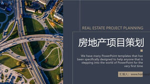 Urban overpass background real estate project planning scheme PPT template