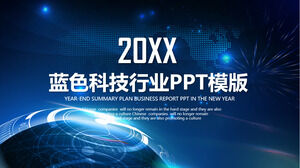 Template PPT rencana bisnis industri teknologi abstrak biru
