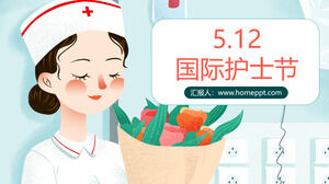 Template PPT Hari Perawat Internasional kartun berwarna-warni