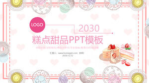Modelo de PPT de sobremesa de pastelaria quente rosa