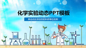 Template courseware PPT kelas eksperimen kimia kartun biru