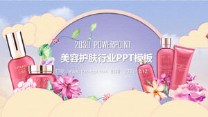 Elegant cosmetics skin care products promotion PPT template
