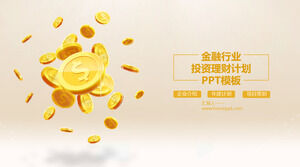 Financial investment and wealth management PPT template with gold coin background