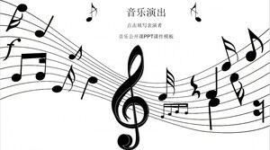 Music lesson PPT courseware template with musical note background