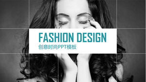 Black and white fashion female theme PPT template