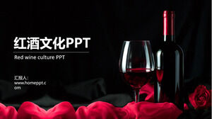 Wine background wine culture theme PPT template