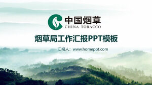 Yeşil ve taze Çin tütünü PPT şablonu