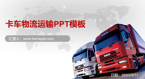 Ciężarówka tło logistyka transport szablon PPT