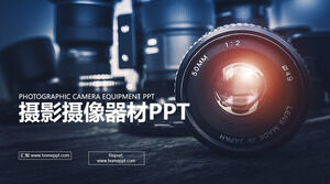 Modèle PPT de fond d'équipement de caméra de photographie