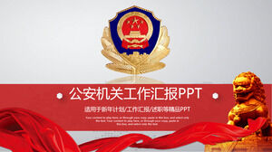 Templat PPT laporan kerja organ keamanan publik merah