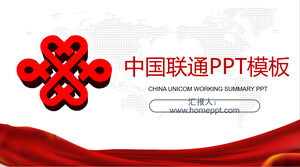 Template PPT China Unicom Merah