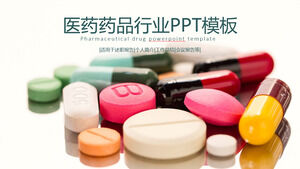 PPT-Vorlage für die pharmazeutische Industrie mit Tablet-Kapsel-Hintergrund