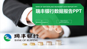 Ruifeng Bank Datenbericht PPT-Vorlage mit Münzhintergrund