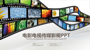 Plantilla PPT de medios de cine y televisión de fondo de película de cine