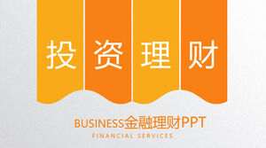 Orange flache PPT-Vorlage für Investitionen und Finanzmanagement