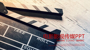 Film and television media PPT template with clipboard background