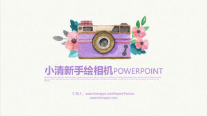Fresh watercolor camera background photography PPT template
