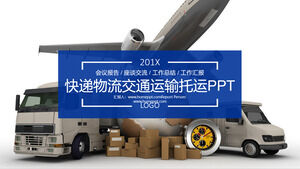 Templat PPT pengiriman logistik ekspres