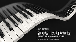 Piano education and training PPT template with beautiful piano keys background