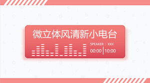 Pink fresh music radio player background PPT template