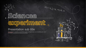 Yellow blackboard chalk hand-painted scientific chemistry experiment PPT courseware template