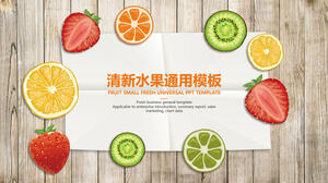 Download gratuito del modello PPT di sfondo colorato di fetta di frutta fresca