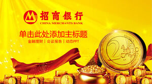 Golden China Merchants Bank Investment and Financial Management PPT Template