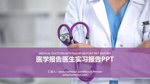 Fioletowy dynamiczny szablon raportu z praktyki lekarskiej PPT