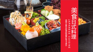 Japanese cuisine background food PPT template