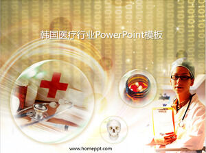 Korean doctor background medical medical PPT template download