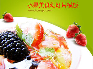 딸기 샐러드 배경으로 영양가 있는 음식 슬라이드쇼 템플릿 다운로드