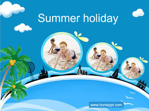 暑假海边度假旅游PPT模板下载
