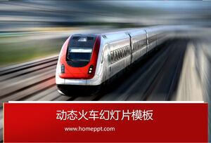 Traffic safety slideshow template with train galloping on the subway background