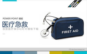 Unduhan template slideshow pertolongan pertama medis di latar belakang kotak pertolongan pertama