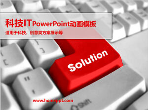 IT Technology Internet PowerPoint Template with Personalized Keyboard Background
