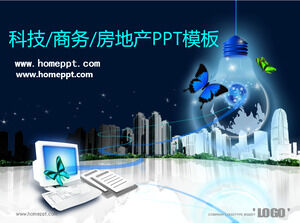 Șablon PPT de tehnologie electronică/e-commerce/imobiliare imobiliare