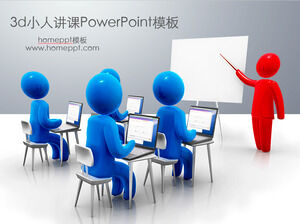 Templat PowerPoint Pelatihan Ceramah Pria Kecil 3d yang Lucu