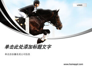 Horse riding, equestrian background sports PPT template download