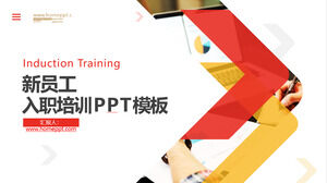 Nueva plantilla PPT de orientación para empleados en rojo y amarillo