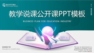 PPT template for teaching with books and light bulb background