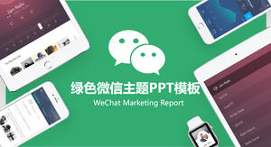 Modelo de PPT para treinamento de planejamento de marketing WeChat com fundo de tablet móvel