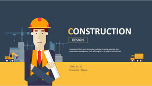 European and American flat safety construction management PPT template