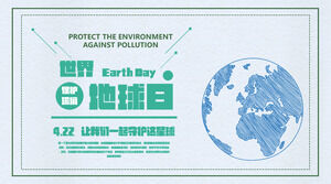 Descărcare gratuită a șablonului PPT de Ziua Pământului pentru revistă pictată manual