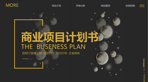 Template PPT dari rencana bisnis kelas atas dengan warna emas hitam