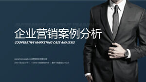 PPT template for business marketing case analysis with white collar background