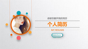 Fine color micro stereoscopic girl resume PPT template free download