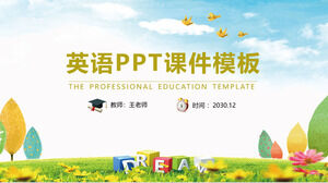 PPT-Vorlage für den Englischunterricht mit Farbkarikaturen