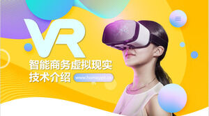 เทมเพลต PPT แนะนำเทคโนโลยีแฟชั่นสี VR เสมือนจริง