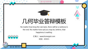 Colorful Memphis style PPT template for graduation defense